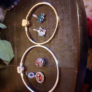 Pandora Gold and Silver Charm Bracelets with Classic Design